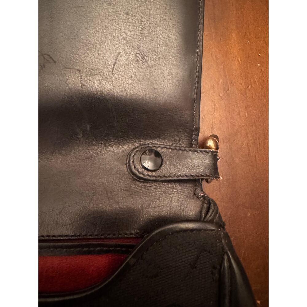 RARE-Vintage 1970s Gucci Horsebit Canvas 2-Way Convertible Clutch Shoulder Bag - Picture 4 of 7